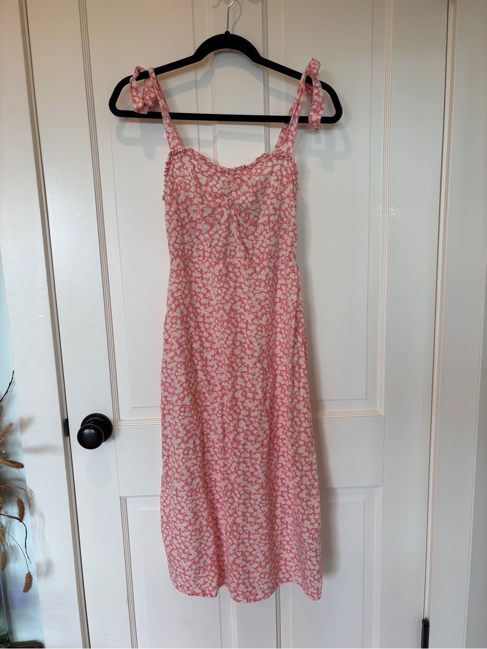 Billabong Pink Floral Tie-Shoulder Midi Dress